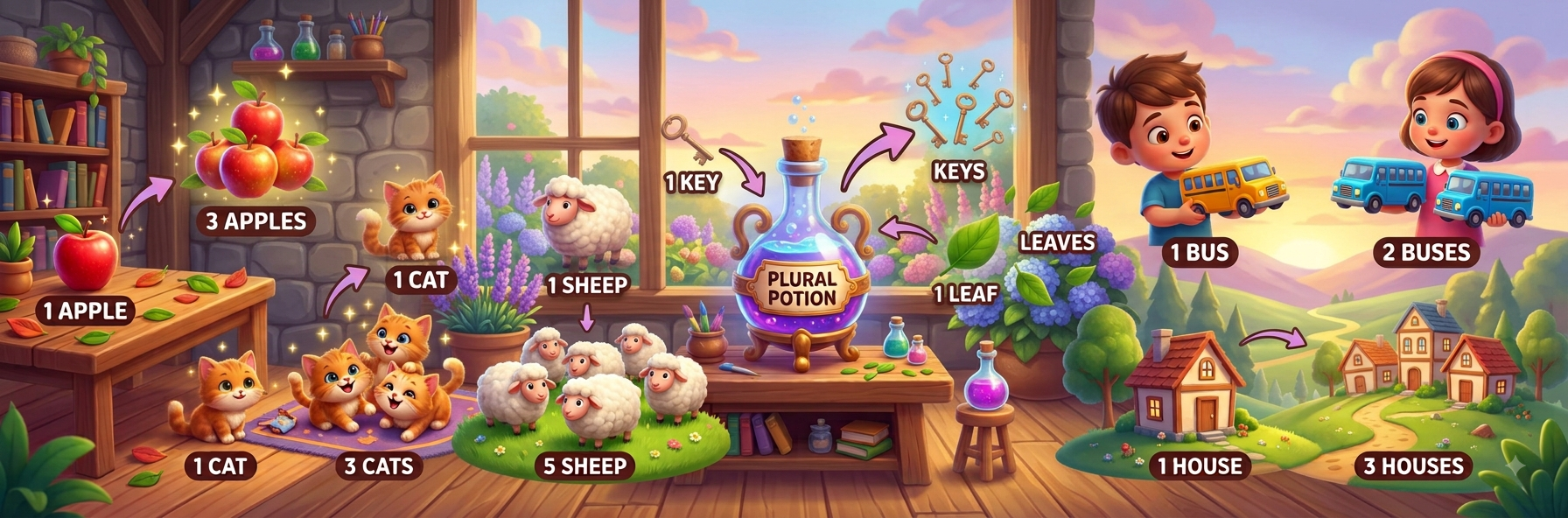 Plural of Nouns illustration