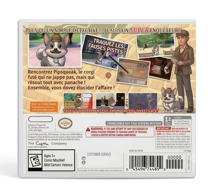 Détective Pipsqueak game cover, back side