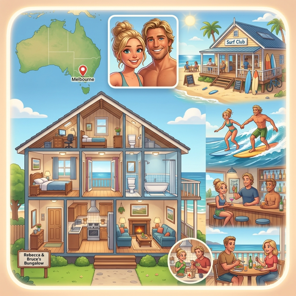 Rebecca and Bruce's beach bungalow in Melbourne, Australia