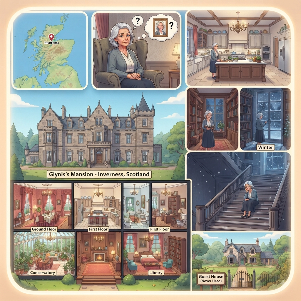 Glynis Berkely's mansion in Inverness, Scotland
