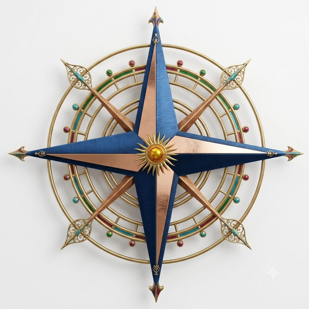 An 8-point compass rose
